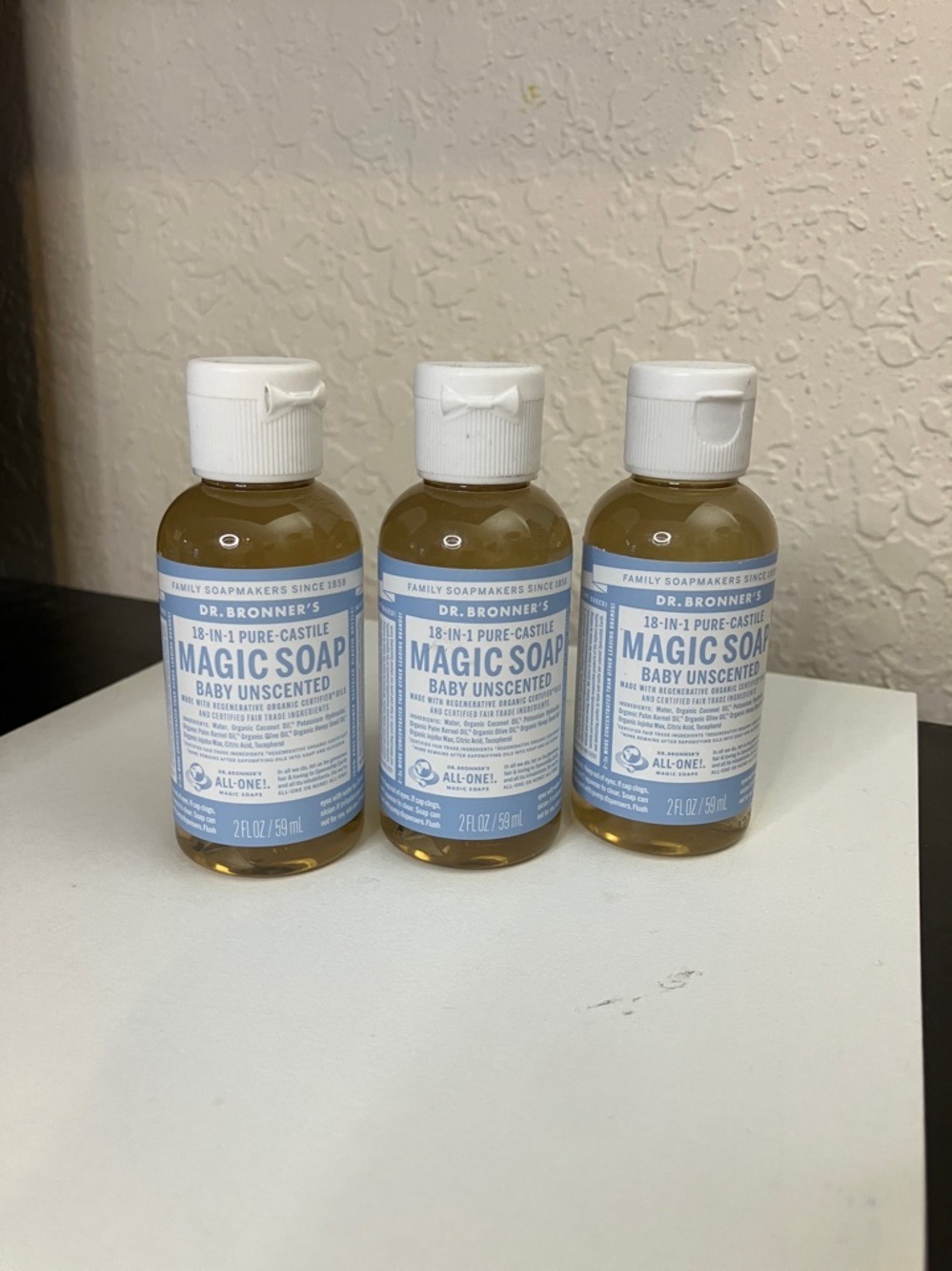 Dr. Bronner’s liquid Castile Soap - unscented baby travel size